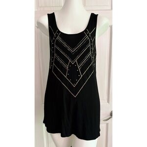 GUC Apt 9 Tunic Length Tank Embellished w/Sparkles & Stitching Sz S Oversized